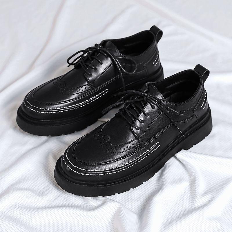 

Мужские 2025 Осень Британский Стиль Черные Формальные Кожаные Туфли Дерби 44