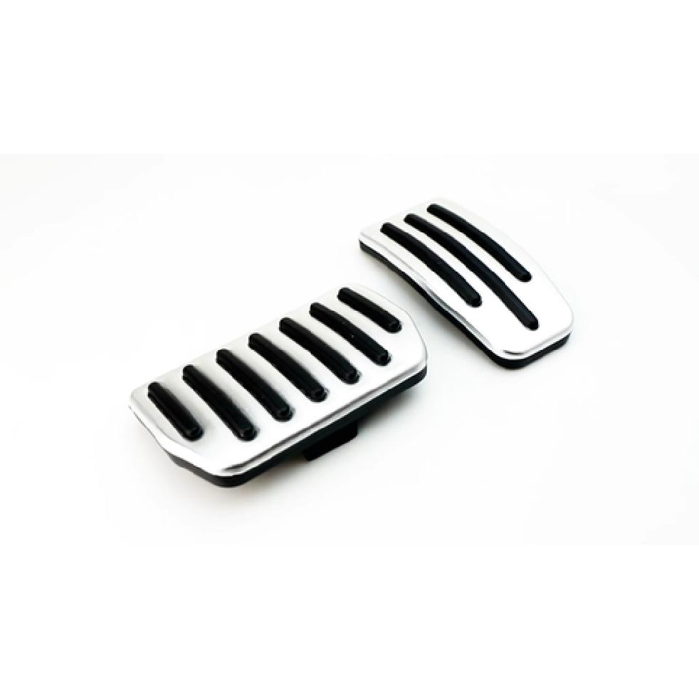 2pc Silver Accelerator And Brake Foot Pedal Covers For 2012-up Tesla S, 15-up X