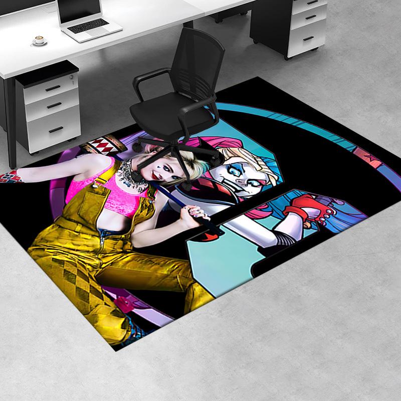 

Harley Quinn Costume for Women - Pink Top and Yellow Overalls - DC Superhero Fancy Dress Office Mat Home Decor Office Desk Chair Rugs Chair 60cm by 90cm