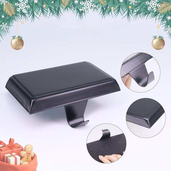 Mantel Stocking Hook Anti-Slip Mantel Hook Punch-free Christmas Sock Hanger for Holding Wreath Christmas Decorations