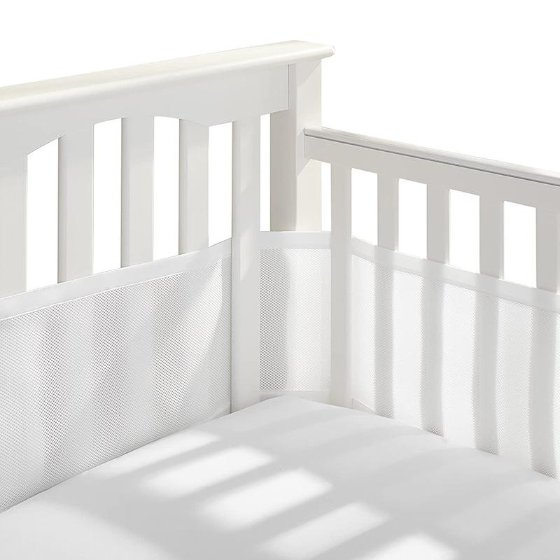 Breathable Mesh Crib Liner for Standard-Size Cribs (1 Panel 340x30 cm + 1 Panel 160x30 cm)