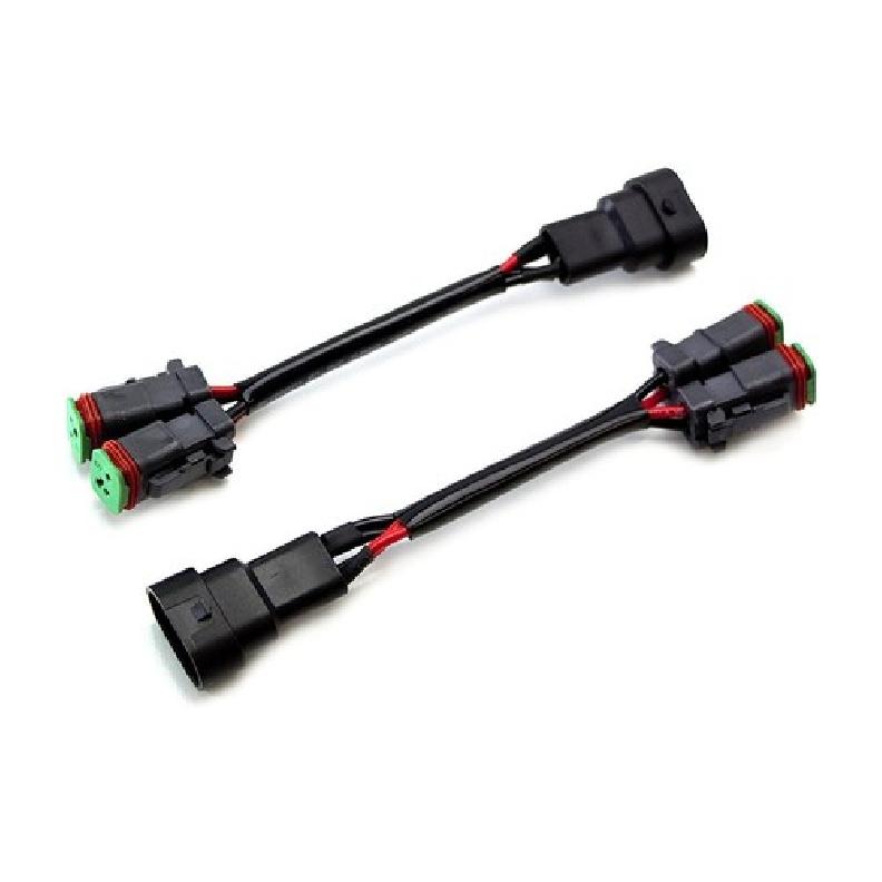 2x Heavy Duty H10/9145/9006 To Dual-Output DTP Fog Light Converter Adapter Wires