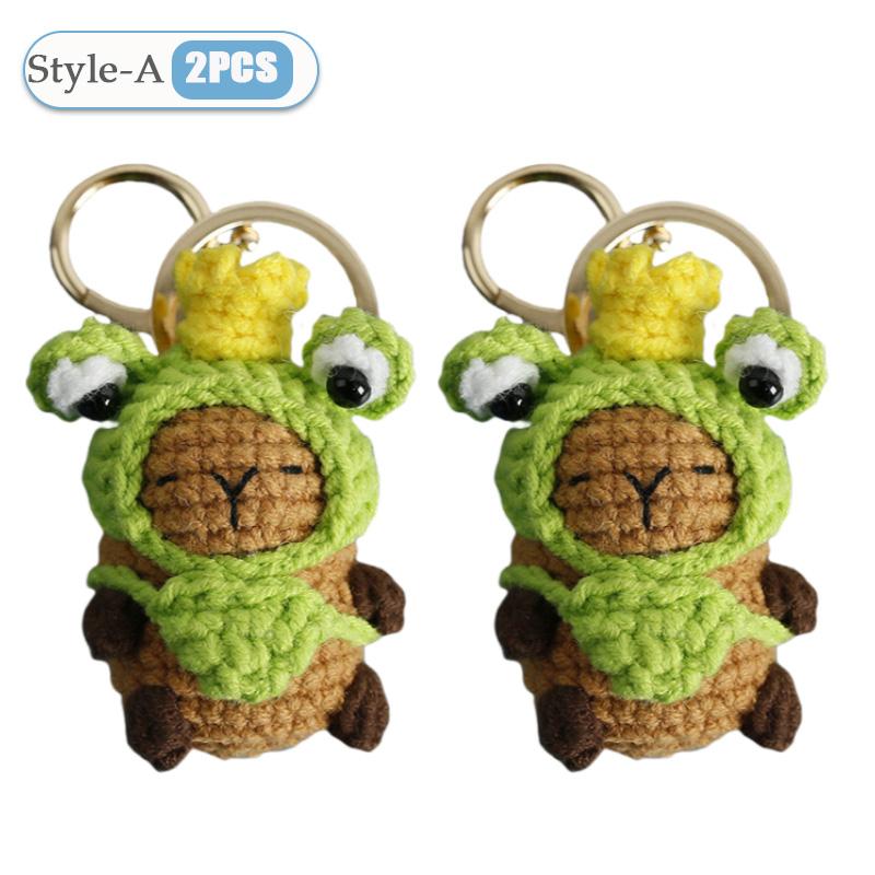 1-10PCS Capybara Crochet Doll Ornament Crochet Positive Energy Dolls Handmade Toy Desk Office Room Decoration Christmas Gifts
