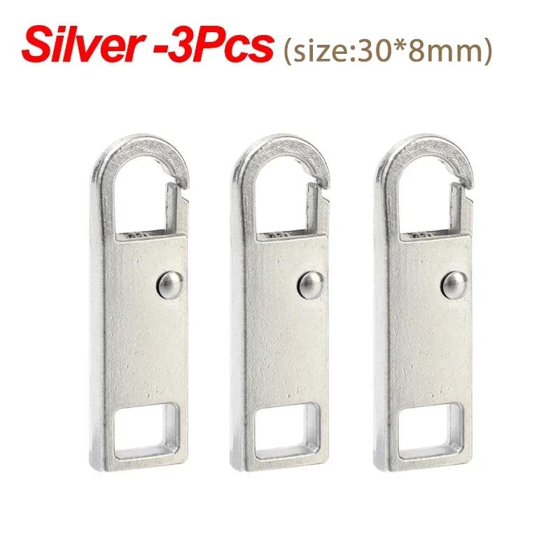 1/10pcs Durable Tool Free Zipper Repair Instant Replacement Metal Pull Slider Universal Detachable for Luggage Bags Clothing