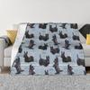 The Scottish Terrier Fleece Throw Blanket Scottie Dog Tartan Skye Blanket for Bedding Car Super Soft Bedroom Quilt
