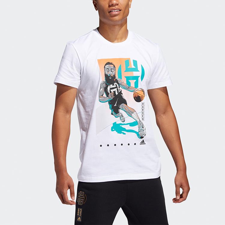 Adidas James Harden Tribute Print Short Sleeve T-Shirt Men Tops White FM4778