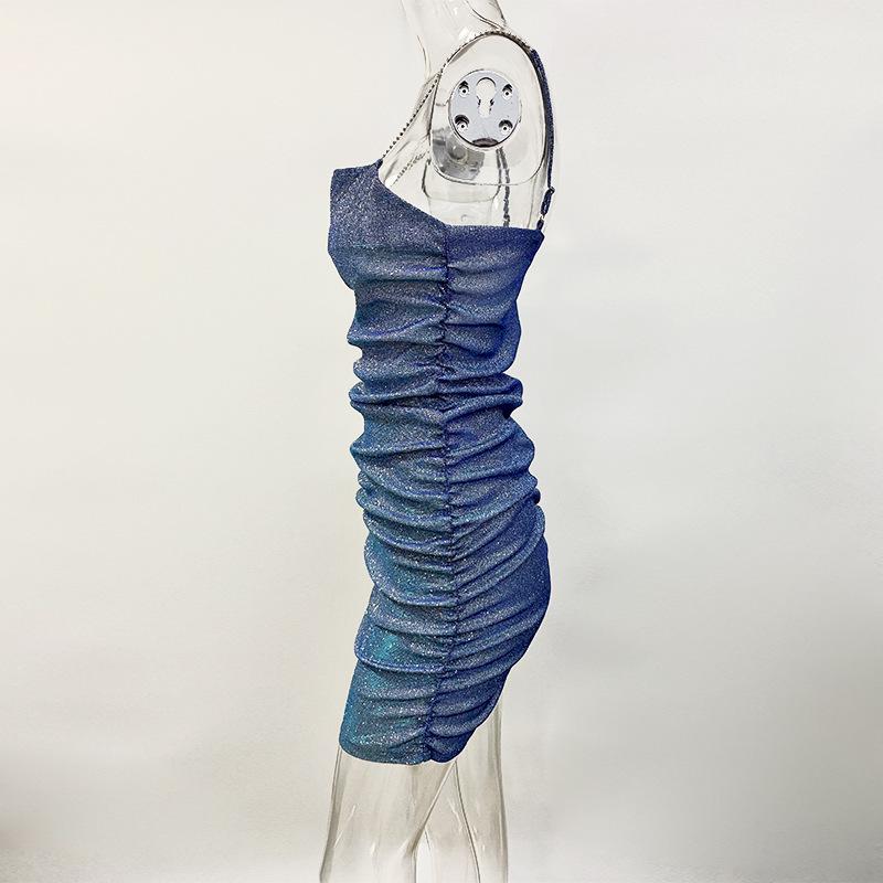 Women's Rhinestone Spaghetti Strap Bodycon Nightclub Dress