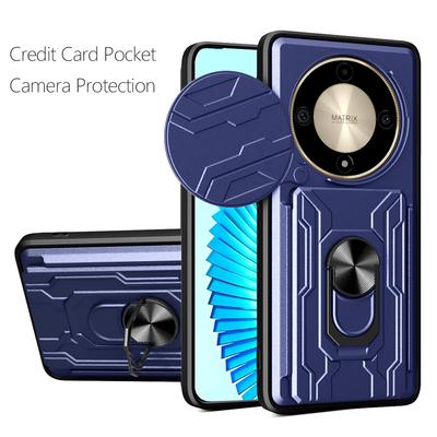 Stoßfestes Panzergehäuse für Huawei Honor X9B X9A X9 B Kartensteckplatz Brieftasche Slide Kameraschutz Telefonhalter Abdeckung für Honor Magic 6 Lite Magic6 5lite