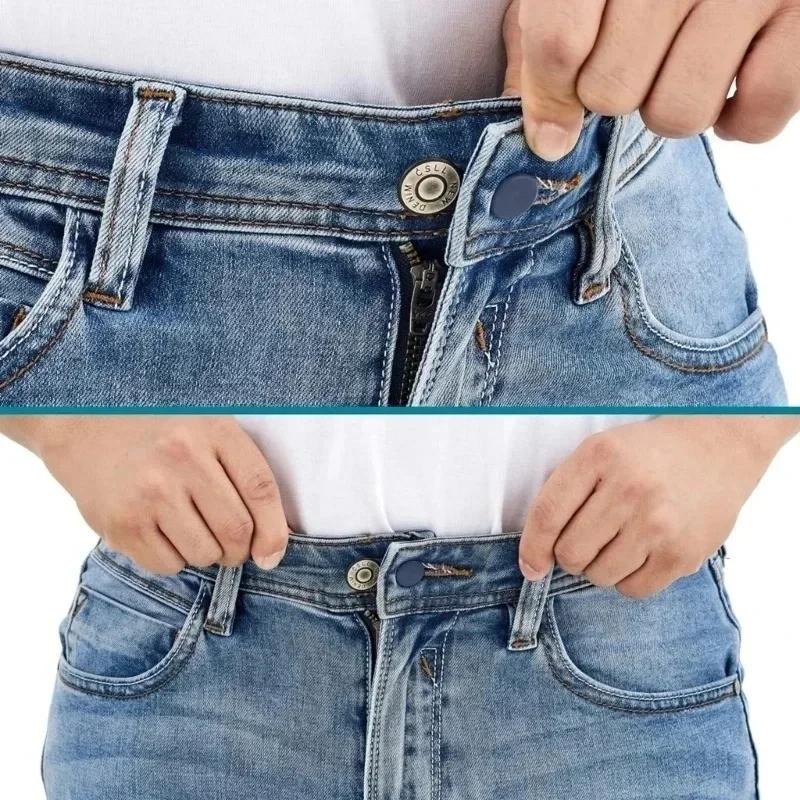 1 pezzo Bottone Estensore Pantaloni Estensore Vita Flessibile per Pantaloni Jeans Neri Pantaloni Gravidanza Gonna Bottone Allunga
