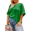 American Shiying Summer New Solid Loose Plus size Short sleeve T-shirt Women 202 500 Match V neck pullover Women
