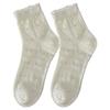 Pleated Laceless Short Socks, Ballet Style, White Mid-calf Socks, Summer Lightweight Version, Summer Layered Stockings