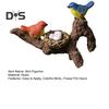 Bird Figurine Flower Pot Decoration Hanger Resin Birds Perched on Branch Planter Hugger Ornament for Potted Plants Bonsai