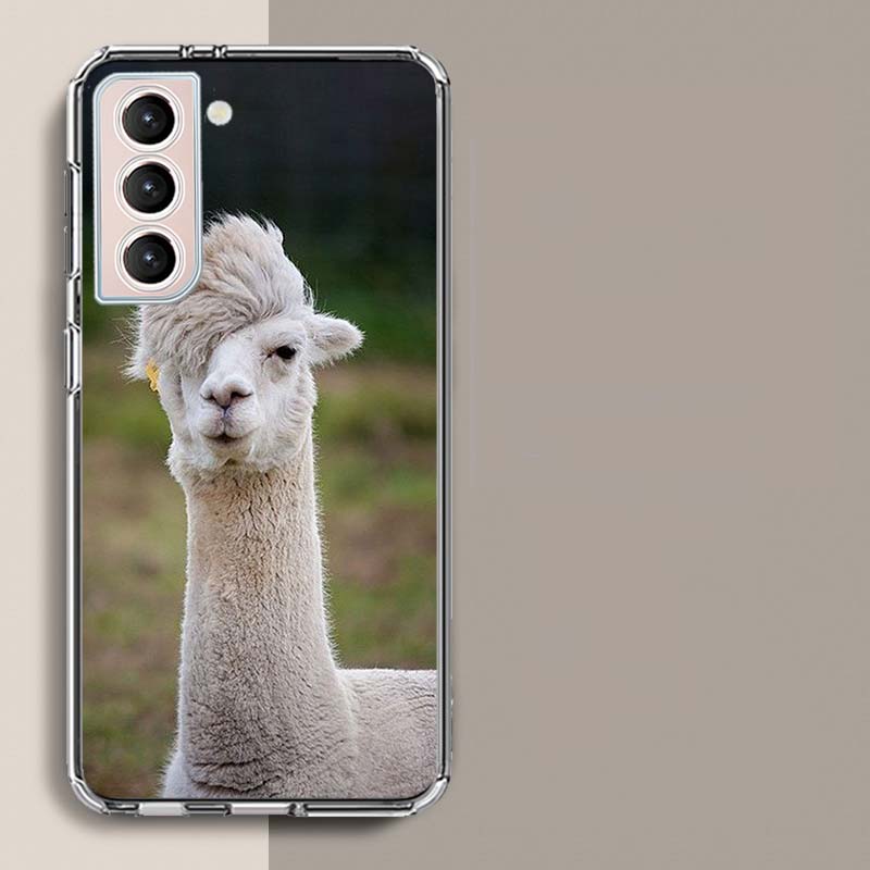 Cute, Naughty, Cool Alpaca Phone Case For Samsung S25+ Edge Galaxy S24 FE S23 Ultra Capa Shell S22+ S21 Plus S20 FE Cover Silico
