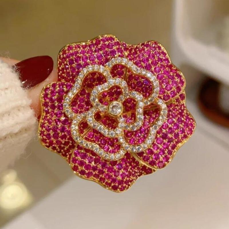 New Alloy Brooch High-end Niche Women's Peony High-end Pin Coat Suit High-end Versatile Brooch