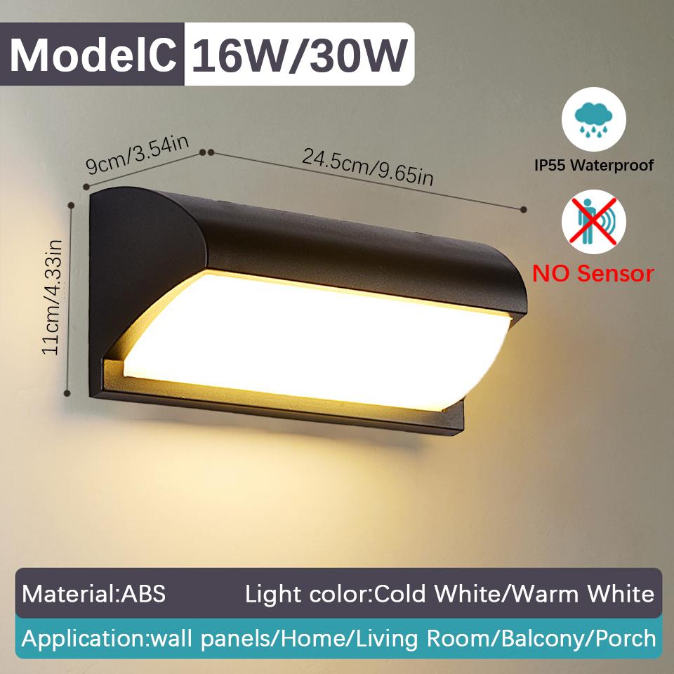 LED Wall Light Lamp Motion Sensor 85-265V ABS Waterproof Led Lights Modern Indoor Outdoor Room Decoration For Home Balcony Porch
