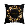 New Black Hot Stamping Christmas Pillow Cover Golden Elk Christmas Tree Sofa Cushion Cover Home
