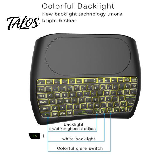 D8 Mini Barevná Podsvícená Bezdrátová Klávesnice Vzduchová Myš Touchpad pro Chytrý Televizor