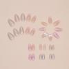 Sweet Pink Bow French Manicure Removable Nail Patches - Wearable, Solid Color, Ins Style False Nails