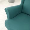 1Pc Solid Color Wing Chair Cover Stretch All-Inclusive Armchair Slipcover Elastic Anti-Dirt Single Sofa Cover