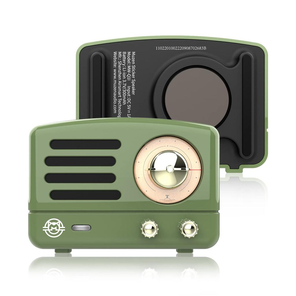 MUZEN PETA Bluetooth Magnetic USB C Cute Mini Speaker, Speaker, Charging, Compact, Ultra-Lightweight, (Olive Green)