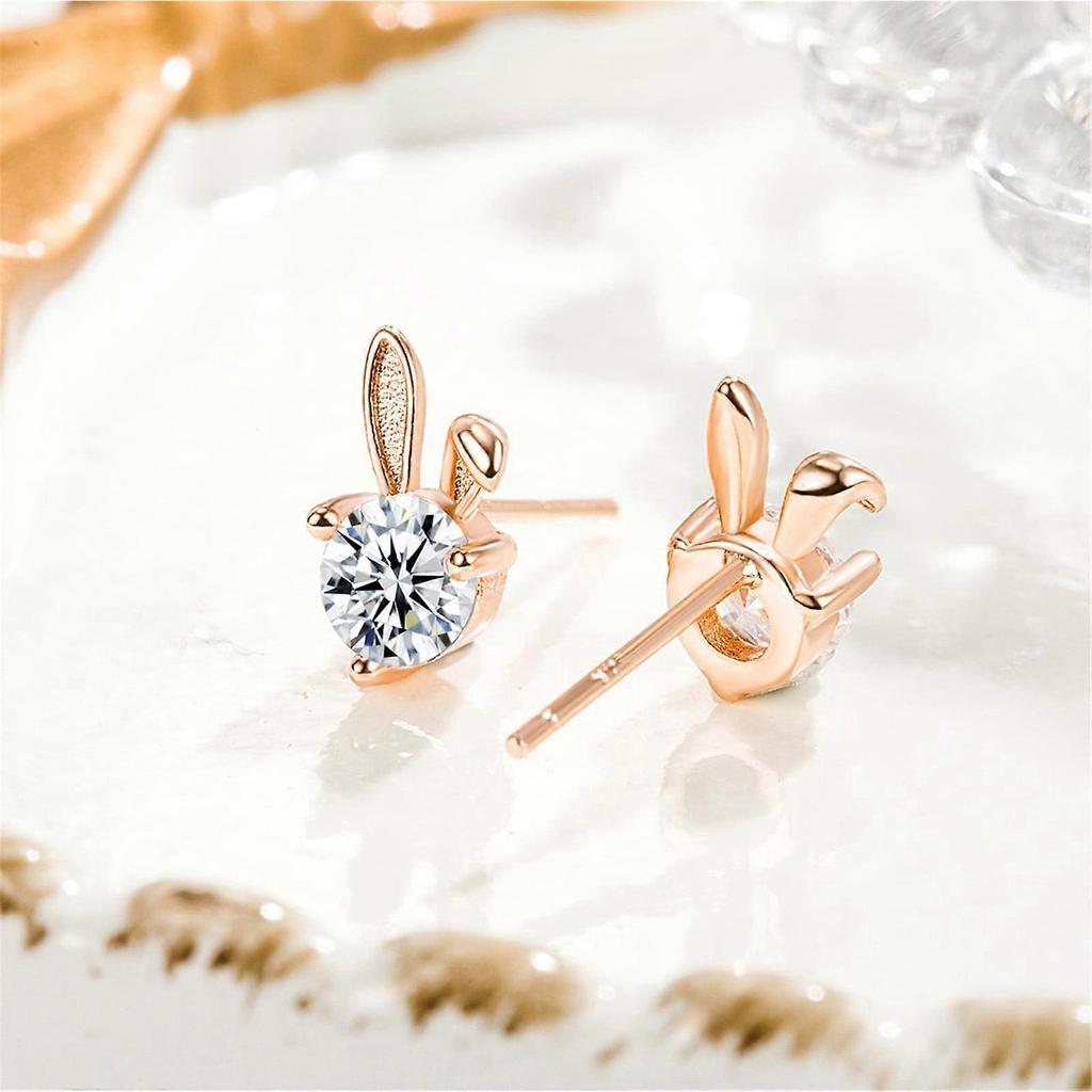 Bunny Ear Stud Earrings for Sensitive Ears – Hypoallergenic, Dainty Rabbit Design, Simple Everyday Jewelry Gift for Women