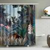 Rainforest Floral Shower Curtain High-Quality Waterproof Fabric Decorative Bath Rug Mat For Bathroom Decoration In Modern Style