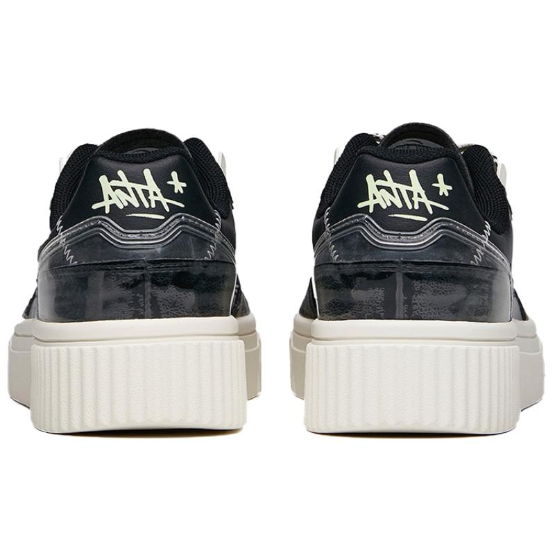 Anta Cushioning Anti-Slip And Wear-Resistant Low-Top Skateboard Shoes Women's Black Sneakers 122028064-2