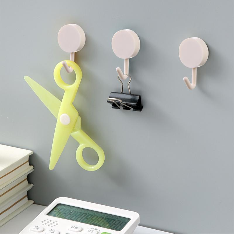 5pcs Hooks Strong Self Adhesive Wall Hanging Hook Kitchen Creative Cute Hooks Traceless Punch-free Door Bathroom Storage Hooks