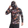Polyester Breathable and Quick-drying Fishing Shirt Lure Fishing Hooded Sun Protection UPF50+ Fishing Clothes with Face Mask