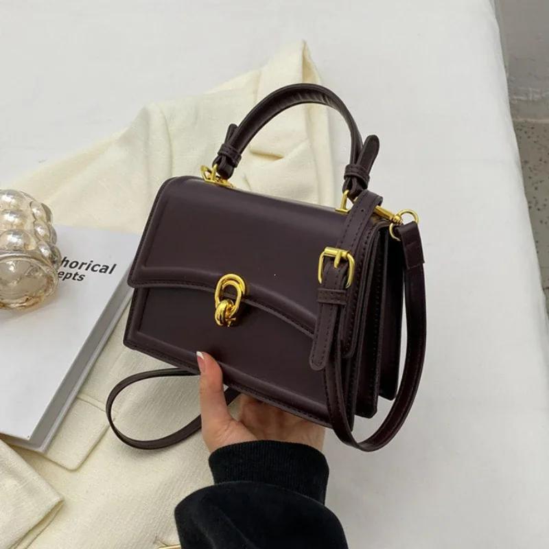 New Small PU Leather Crossbody Bags for Women  Simple Totes Shoulder Bag Lady Luxury Brand Designer Handbags and Purses