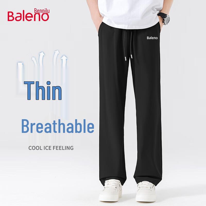 

Baleno Men s Ice Silk Casual Straight-Leg Pants M