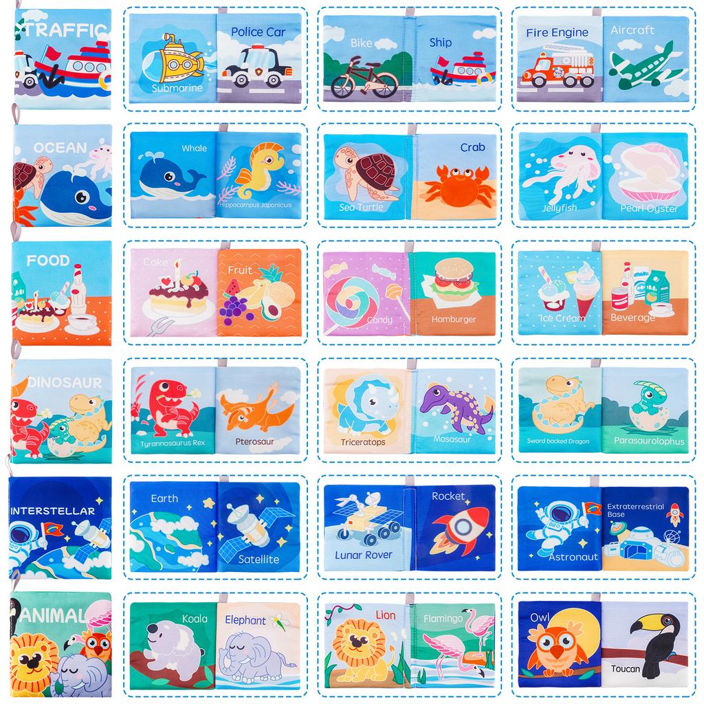 Soft Infant Cloth Book Colourful Baby Learning Featuring Touch & Crinkle Sounds Early Education Toys YY18 (1pc)