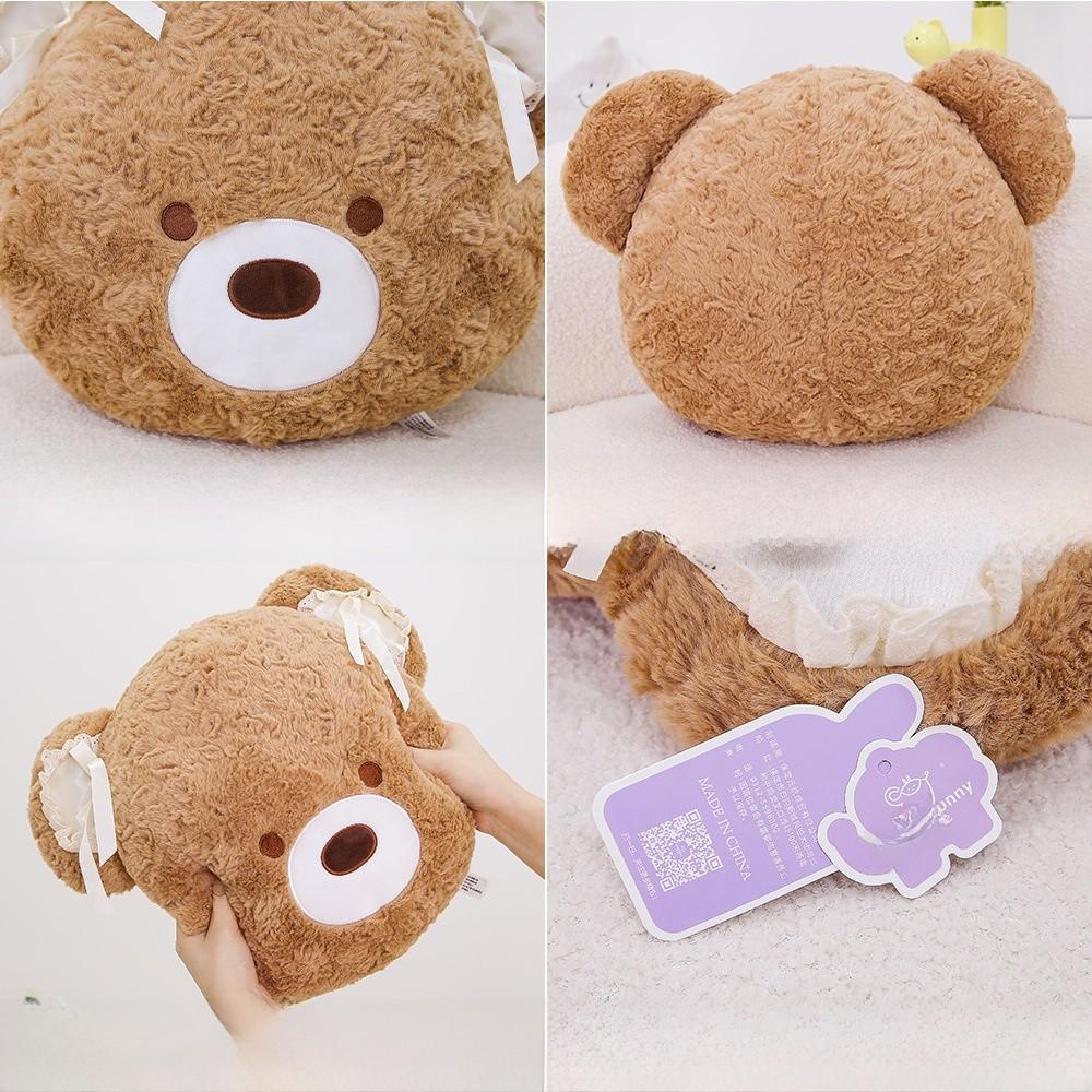 Bear Head Plush Pillow Cartoon Soft Toy Cushion For Kids And Adults