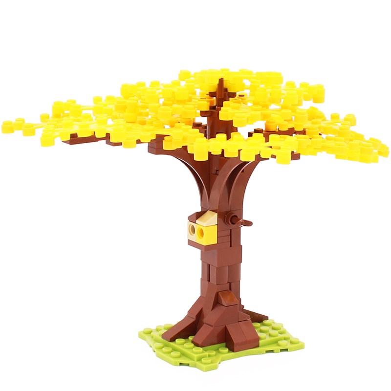 City Street View Plant Grass Bird Nest Big Tree Set Assemble Building Blocks Toys For Children City Plant Kids Gifts