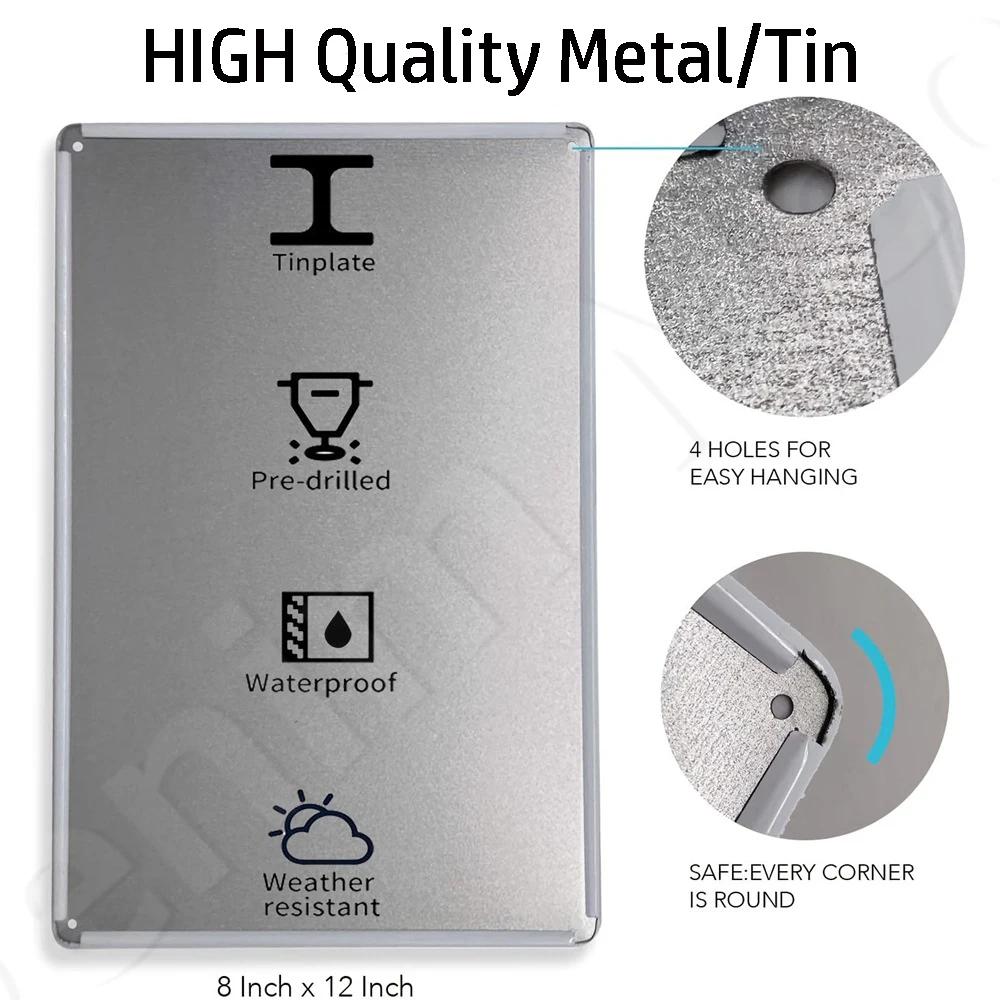 Spanish Warning Sign, Danger Metal Sign for Street, Yard, Bar, Workshop Decor, Yellow Waterproof Caution Signs, Outdoor Indoor