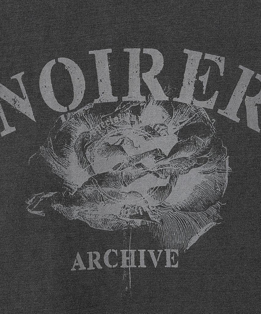 NOIRER FOR WOMAN Archive Print Crop T-Shirt (Gray)