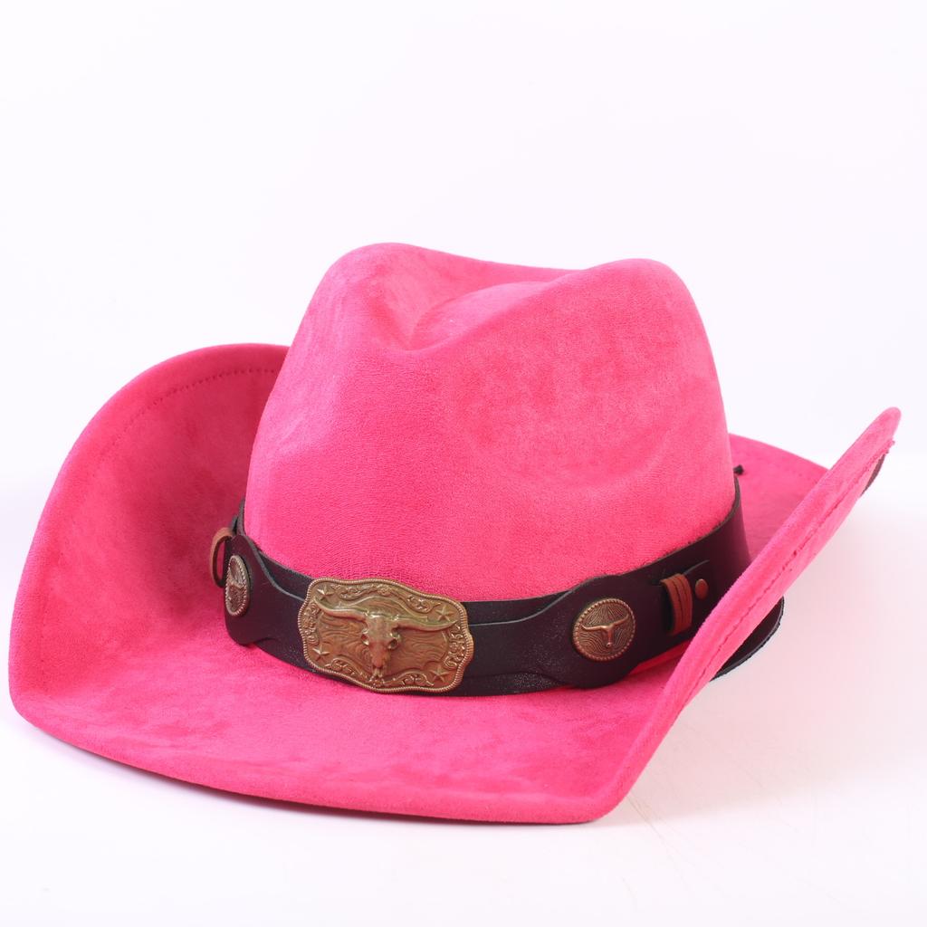 Popular European and American Classic Suede Western Cowboy Hat, Men's and Women's Fashion Big-brimmed Top Hat Shade