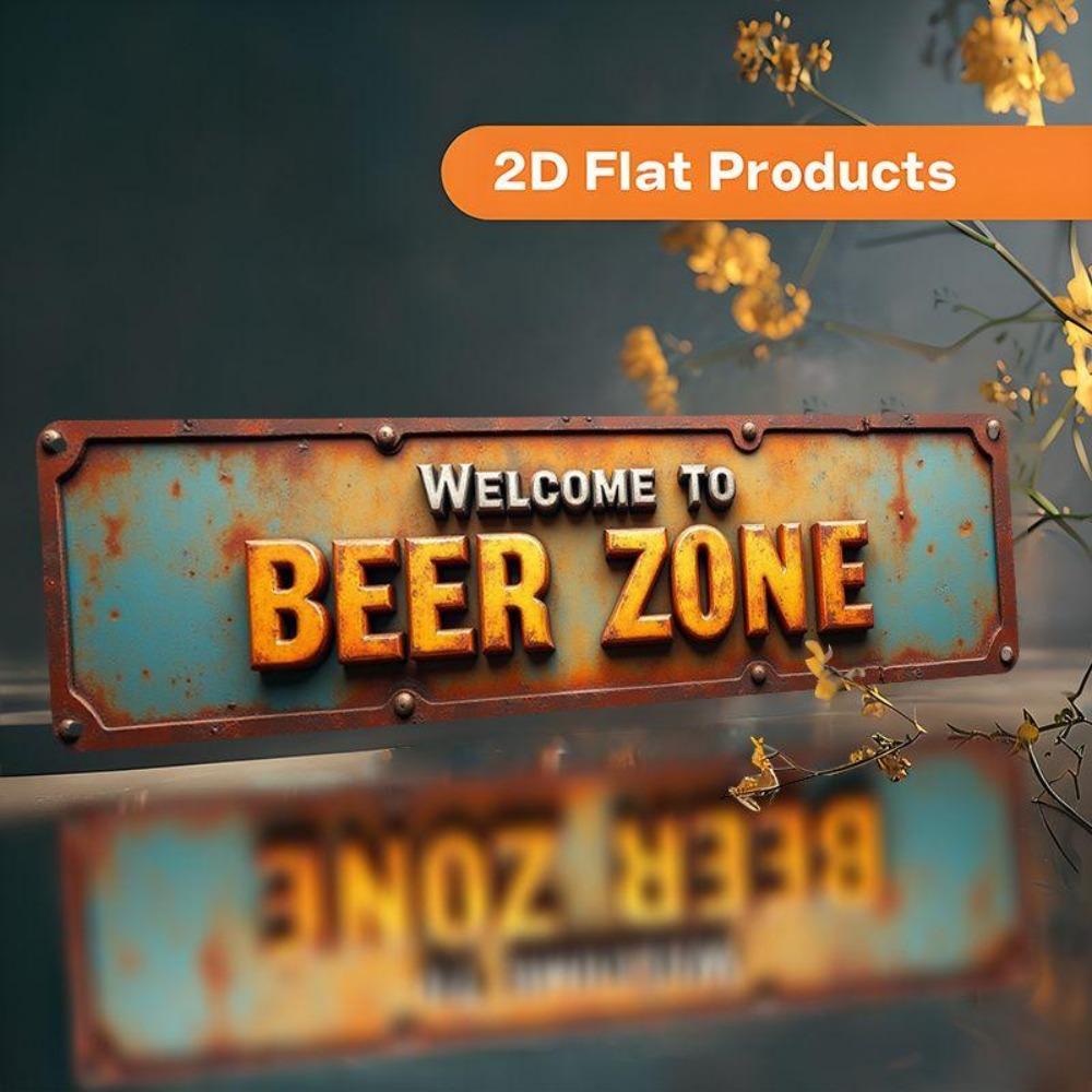 Retro Metal Wall Art for Home Office Beer Bar Decor
