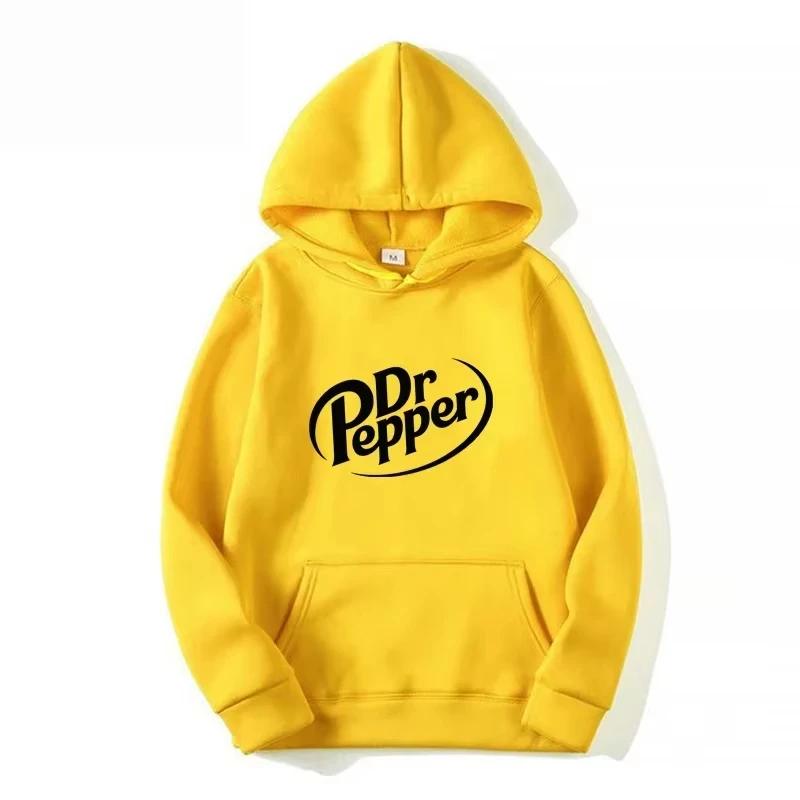 Jesienne Ciepłe Dr Pepper List Nadruk Bluzy z Kapturem Uliczne Męska Moda Polarowe Bluzy Codzienne Unisex Pulowery Modne Tre