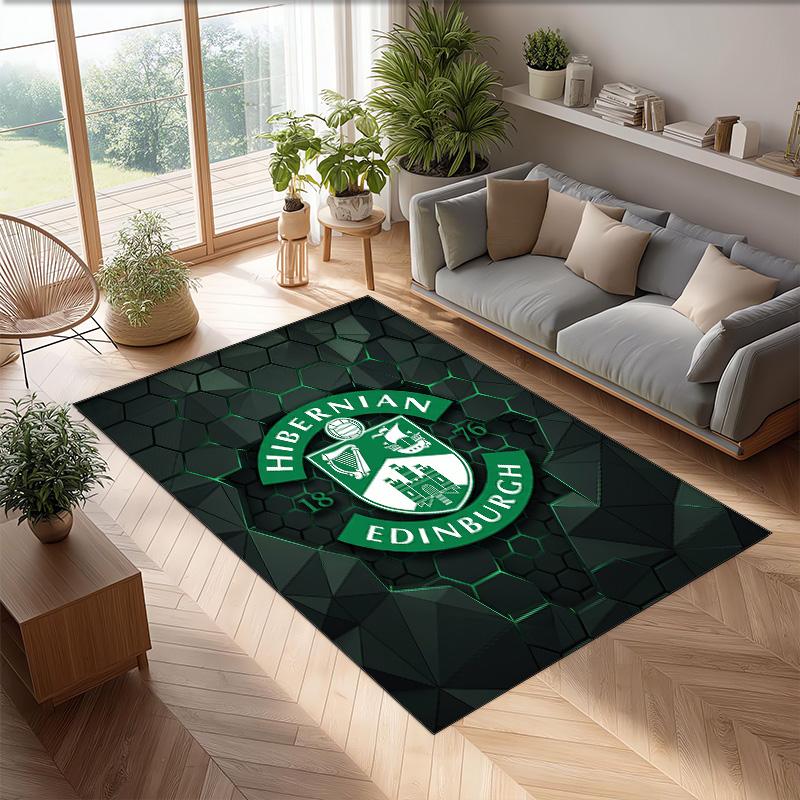 Tappeto Morbido per Pavimento Antiscivolo Hibernian FC Calcio Calcio Modello Tappeto per Interni Tappetino Decorazione Sportiva per Camera da Letto