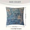 1Pc Of Short Plush Decorative Pillow Cover Featuring An Vintage French Chinoiserie Design In Blue, With Single-Sided Printing. I