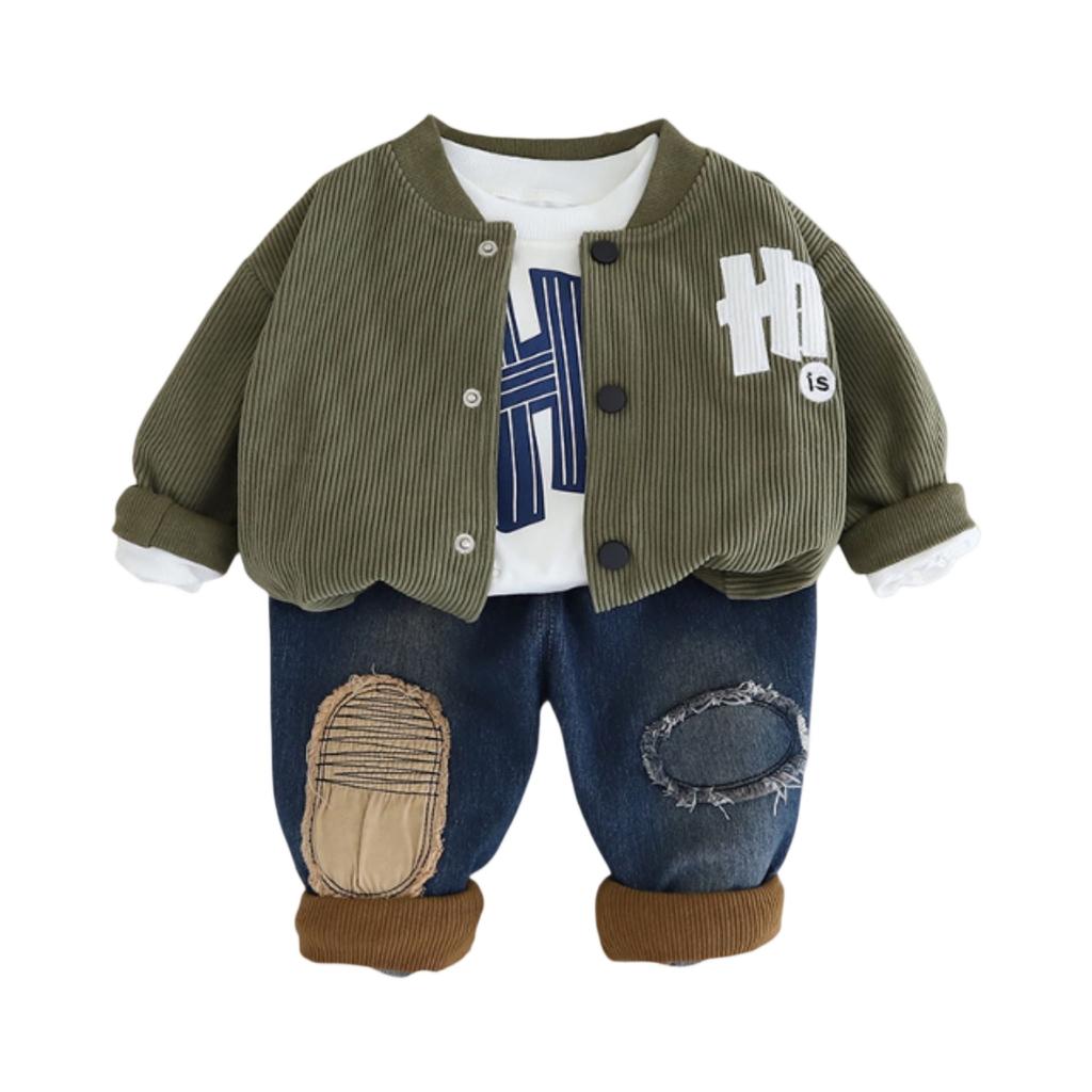 Kids Casual Long-Sleeve Set, Comfortable Daily Wear Outfits