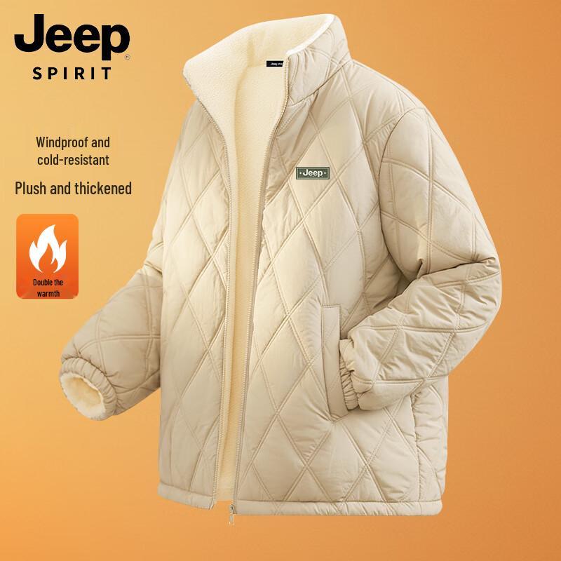 

JEEP SPIRIT Men s Fleece-Lined Stand Collar Padded Jacket M