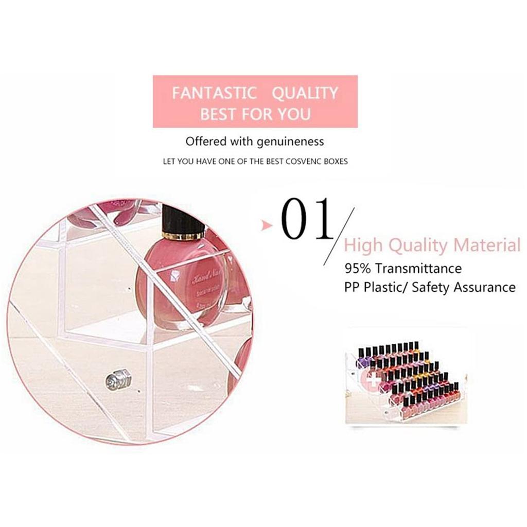 4 Tier Cosmetic Make Up Case Nail Polish Varnish Display Stand Rack Lipstick Holder Plastic