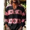 T-shirt casual da uomo a maniche lunghe con stampa