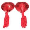 Heart-Shaped Sequin Tassel Nipple Pasties - Seamless Lingerie Accessories