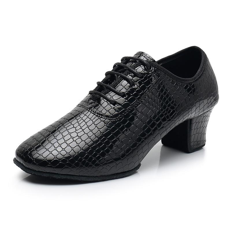 Women Modern Dance Shoes Girls Latin Waltz Salsa Beginner Practice Dance Shoes PU Leather Dance Shoes Heeled 5CM