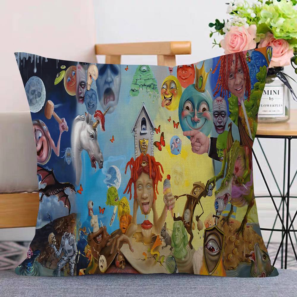 Rapper T-Trippie Funny R-Redd Pillow Cover Sofa Cushion Cover Home Room Decoration Children Gift