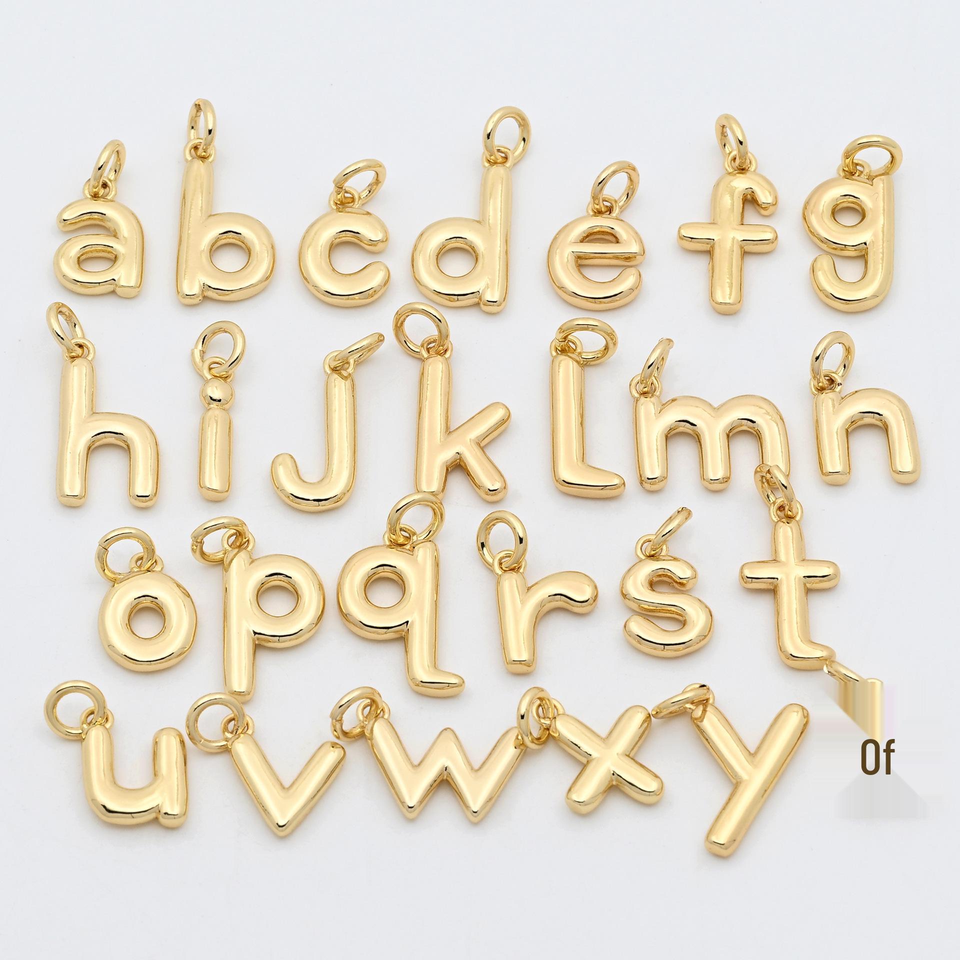New Personalized Lowercase Letter Pendant Necklace - Simple 26-Letter Design with Collarbone Chain E