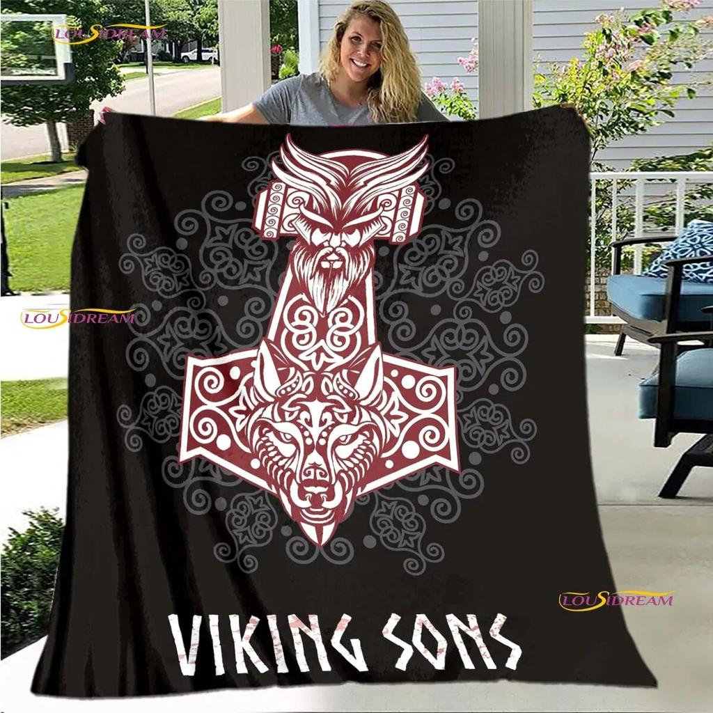 Viking Tattoo Sofa Bed Blanket Super Soft Warm Blanket Cover Flannel Throw Blanket  Cooling Blanket  Picnic Blanket